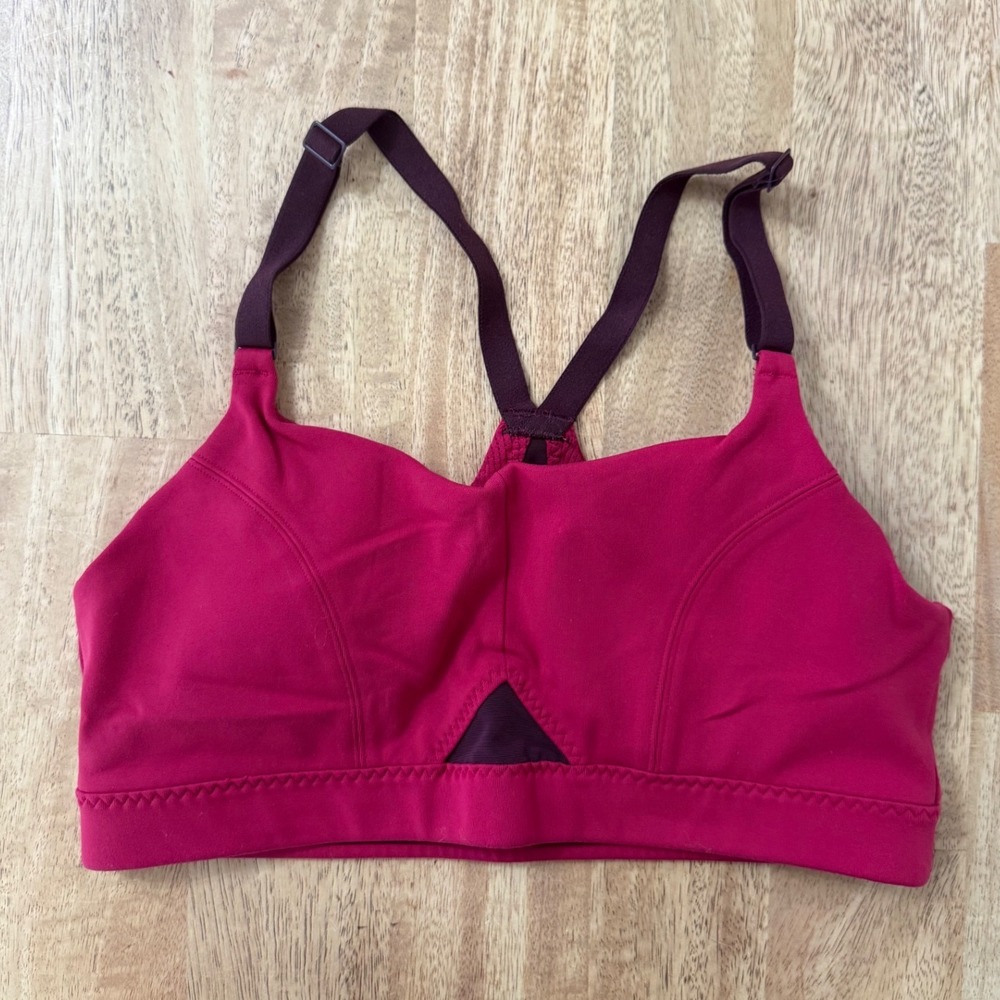 Athleta Women Pink‎ Plum Mesh Racerback Sports Bra Adjustable Straps Size S